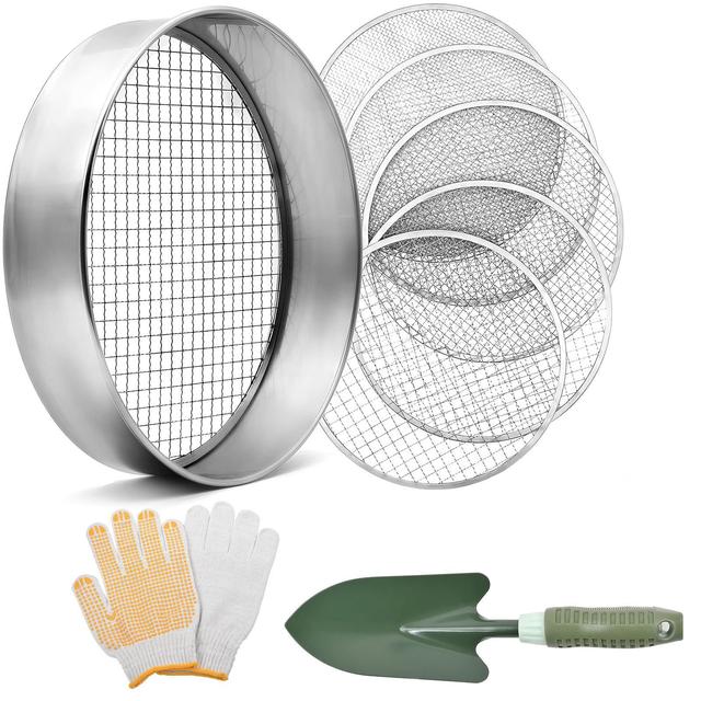 TEMU Durable Metal Garden Soil Sieve - Manual Soil Sifter Mesh, No Electricity Needed - Ideal For Efficient Gardening And Potting Soil Filtration, Garden Soil