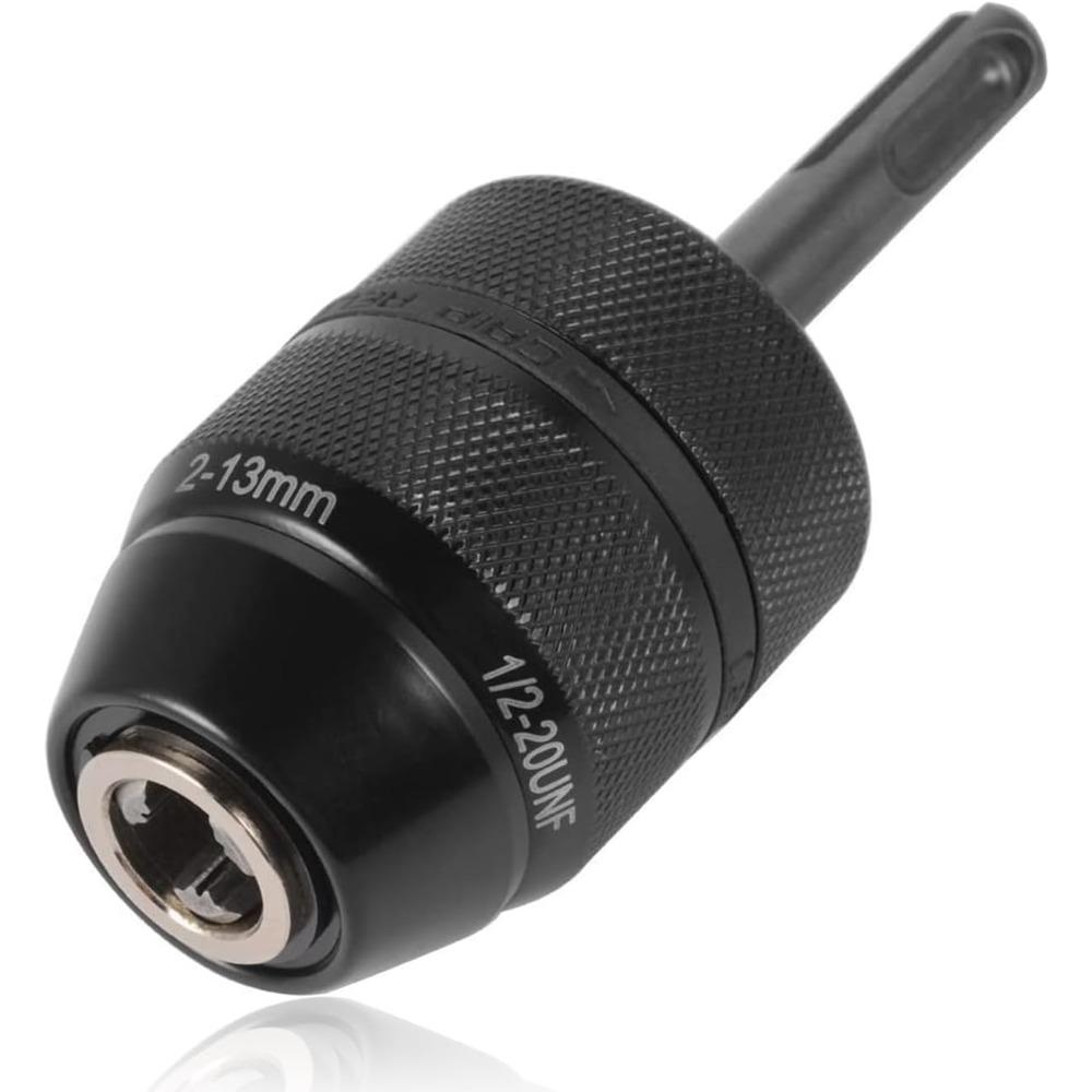 TEMU 2-13mm 키리스 드릴 척 SDS 플러스 어댑터, 프로페셔널 헤비듀티 1/2-20UNF 마운트 퀵 체인지 자동 조임 드릴 척 어댑터 회전 해머 변환 도구