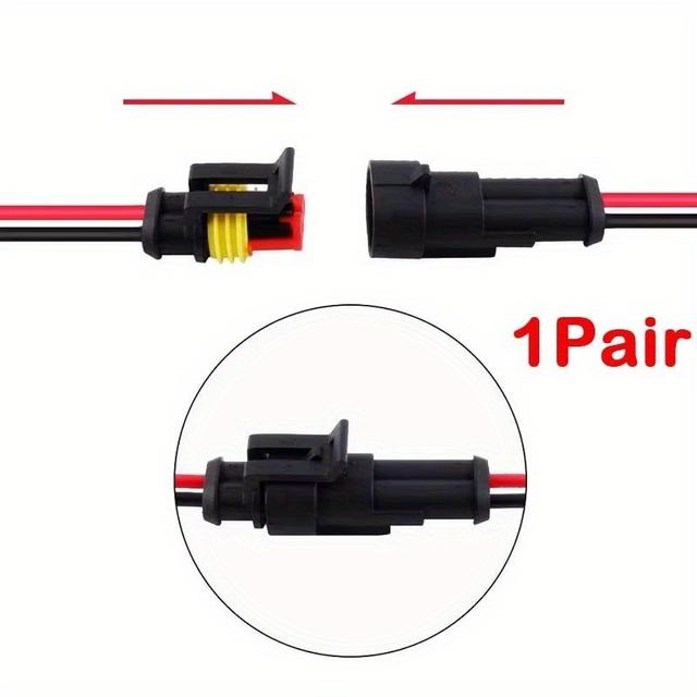 TEMU 1 Pair, 2-pin Connector, Suitable For Automotive, Truck, Boat, And Other Wire Connections