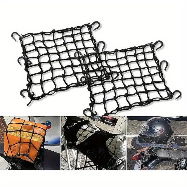 TEMU Sturdy Rubber Elastic Cargo Net For Securing Motorcycle Helmets, Tail Boxes, And Small Pockets On Electric Bikes