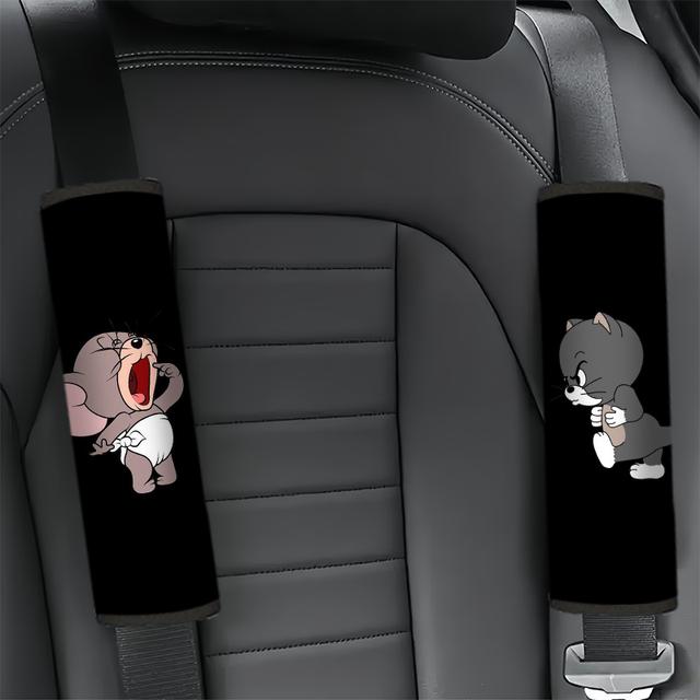 TEMU WB 2 piezas Cinturón de Seguridad para Bebé Compatible con Asientos de Auto - Accesorio para Bolsas de Viaje/Mochilas | Lindo (Tom, Conductor/) | Cinturón, Ideal para Fans