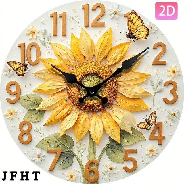 TEMU 라운드 벽시계, 장식 무소음 시계, 홈 데코 및 선물용 (AA 배터리 미포함)|벽시계|벽시계