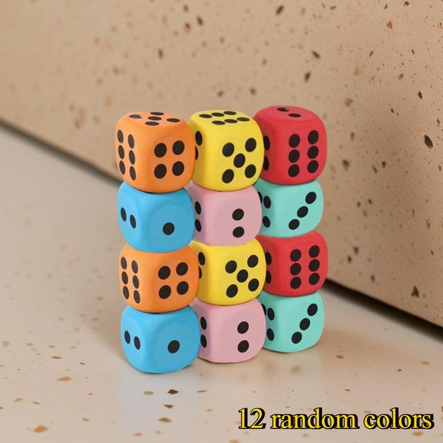 TEMU 12pcs 38mm Large Eva Dice Set | Macaron-colored Foam Material | Math Educational Toy, Party Game & Building | Includes Birthday Gift Packaging | Christmas Present,foam Dice Set,foam Dice