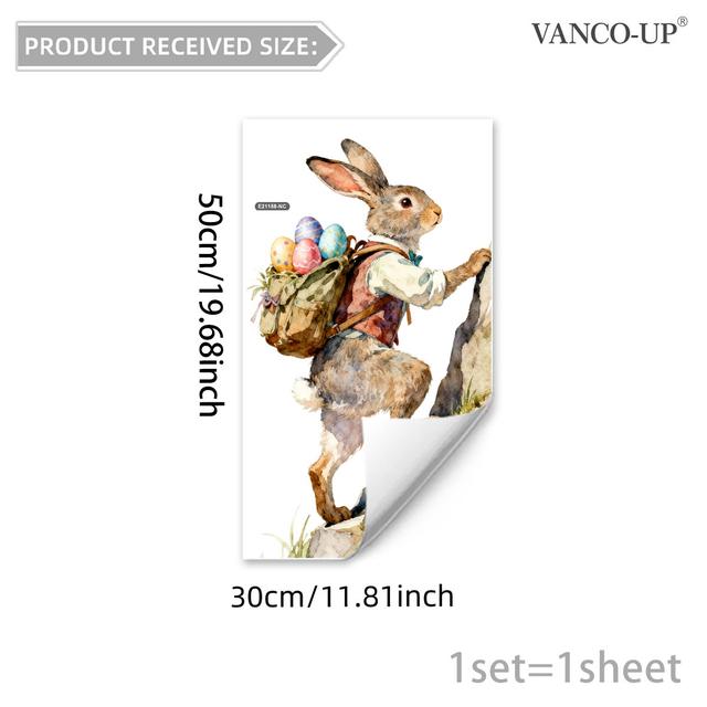 TEMU 2d Flat, 2d Flat Bunny Climbing Window Sticker, Static Cling Glass Window Holiday Decoration And , Size 30*50cm, E21158-nc, 2d Flat