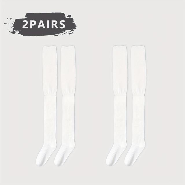 TEMU 2足セット レディース秋冬用コンプレッションストッキング - JKオーバーニー太ももハイソックス、シアーブーツソックス、秋冬ファッション、レディース柄ストッキング、ロング太ももハイソックス、レディース冬用ストッキング、通気性のある生地、柔らかい素材