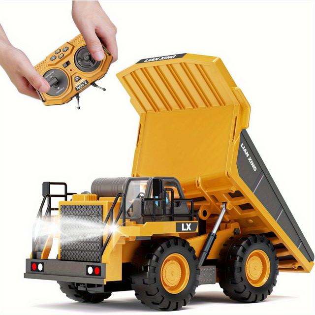 TEMU 1:20 合金製ショベルカー(11チャンネル)、前後進、左右ステアリング、680度回転フォーム、アーム掘削機能付き、クリスマスギフトに最適