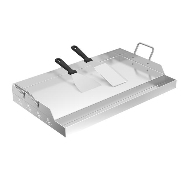 TEMU Universeller Edelstahl-Grill mit Griff und Spatel für Grillen.