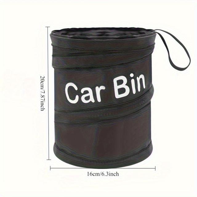 TEMU Foldable Fabric Car Trash Can With Lid – Multi-functional Storage Bin For Vehicle Interior, Car Clean And Organized In All , Portable Waste Bin | | Durable Construction, Car Trash Can