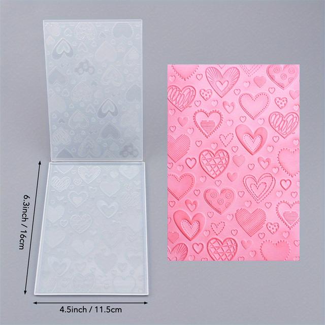 TEMU Love 3D Prägeordner mit Texturmuster DIY Scrapbooking Bastelbedarf für Prägung, Schablonenformen, Dekorative Bastelprojekte
