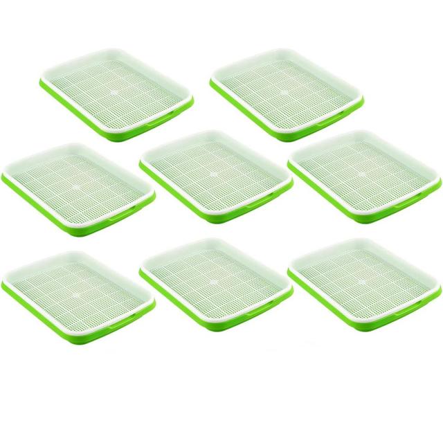 TEMU 8 Sprouter Tray Without Cover, Double Layer Sprouting Tray Nursery Growing Kits Without Soil, Sprouting Kit Sprouts Healthy Grower And Storage Trays (10-pcs)
