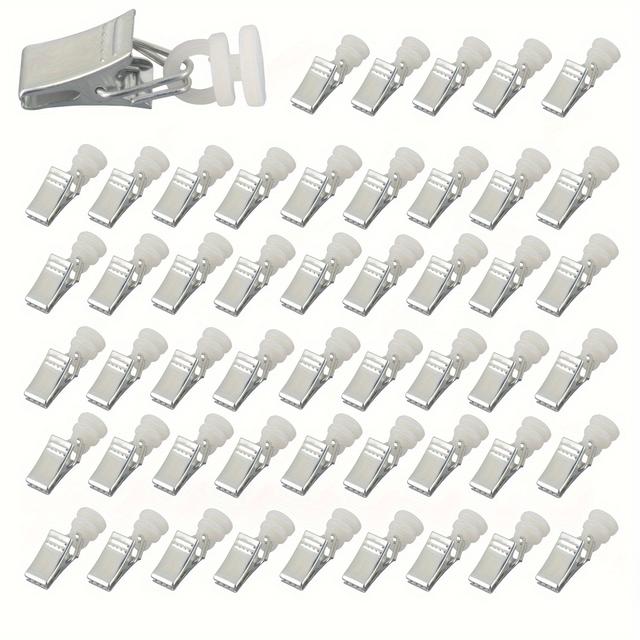 TEMU 50 Stück Vorhangschlitten, Gleitschienen-Halterungen für Vorhänge, Duschvorhänge und Balkon-Wäscheleinen mit leichter Raumteiler-Unterstützung