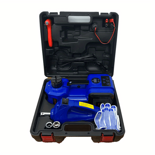 TEMU Electric Car Jack, 5 Ton/ 11023 Lbs Hydraulic Jack Lift With Electric Impact Wrench, Built-in Inflatable Pump, And Led Light, For Husband Gift