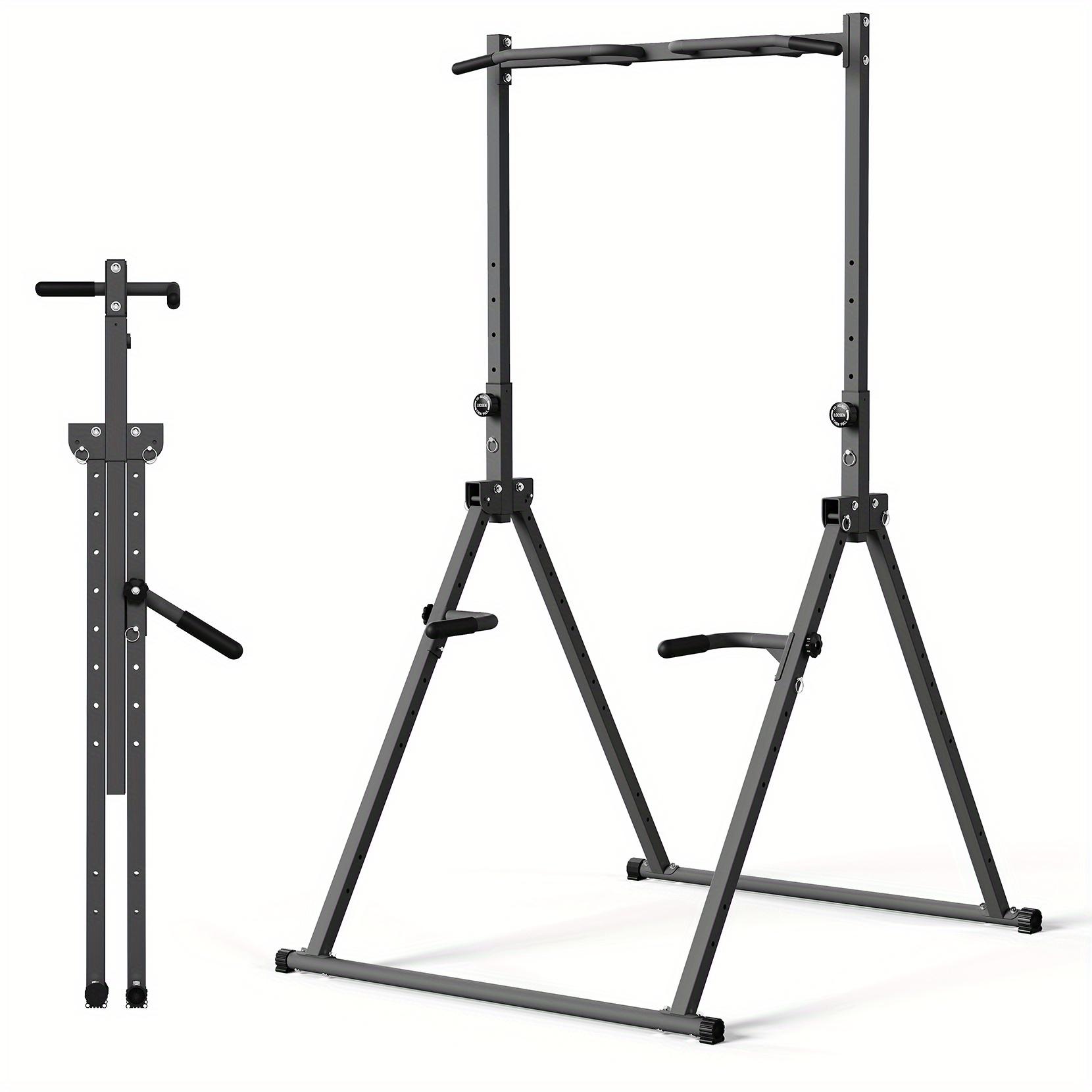 TEMU Adjustable Height Freestanding Dip Station And Pull-up Bar, Designed For Multifunctional Fitness Training, Featuring A Stable Triangular Structure For Exercises Like And Push-ups