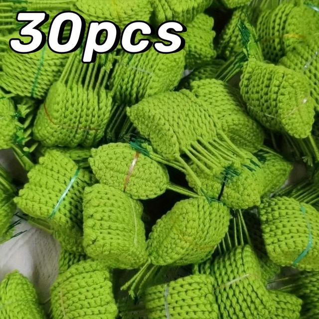 TEMU 30pcs DIY 크로셰 잎 - DIY 꽃 장식, 결혼식 장식, 가정용 크래프트, 모든 계절 사용, 양모 크로셰, 계절 장식, 세밀한 디자인, 아티슨 장식, 크래프트 용품, 이벤트 플래너