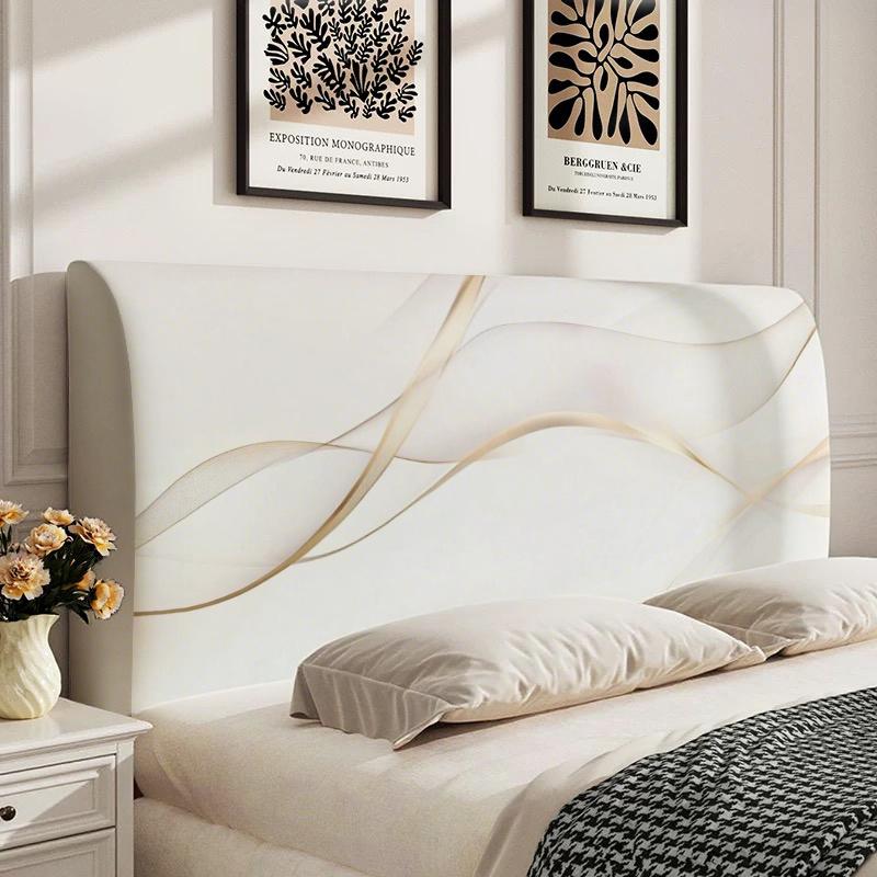 TEMU 1pc Modern Bed Headboard Cover With - White Bedboard Protector, Backing, Washable Cover Suitable For Home & Hotel Use, Fits Most Bed Frames, Contemporary Bed Headboard Protector, 2d Flat