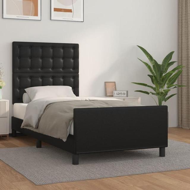 TEMU Bed Frame With Headboard Black 90x200