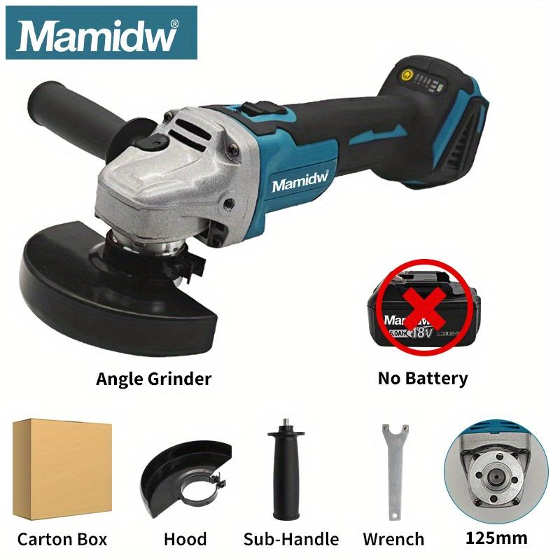 TEMU Mamidw DGA404 mit 125mm/100mm großem Schleifscheibendurchmesser, bürstenloser Lithium-Winkelschleifer, Industriewerkzeug für Makita 18V Akku PIN (nur Werkzeug)