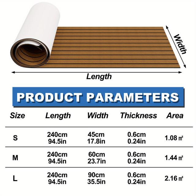TEMU Eva Self-adhesive Anti-slip Mat, Floor Covering, Anti-slip Mat, Mat , Anti-slip Pad, 1.44m²