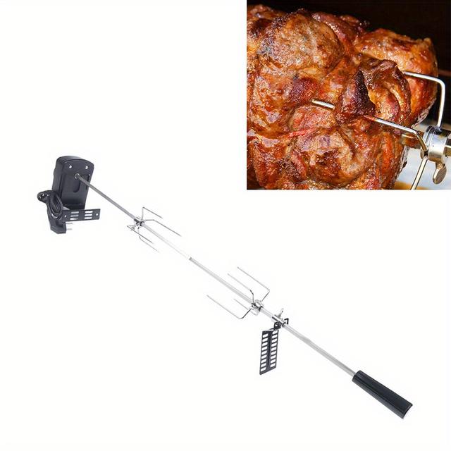 TEMU Commercial-grade Self-rotating Bbq Skewers, Mechanical Auto-turn For Heat Distribution