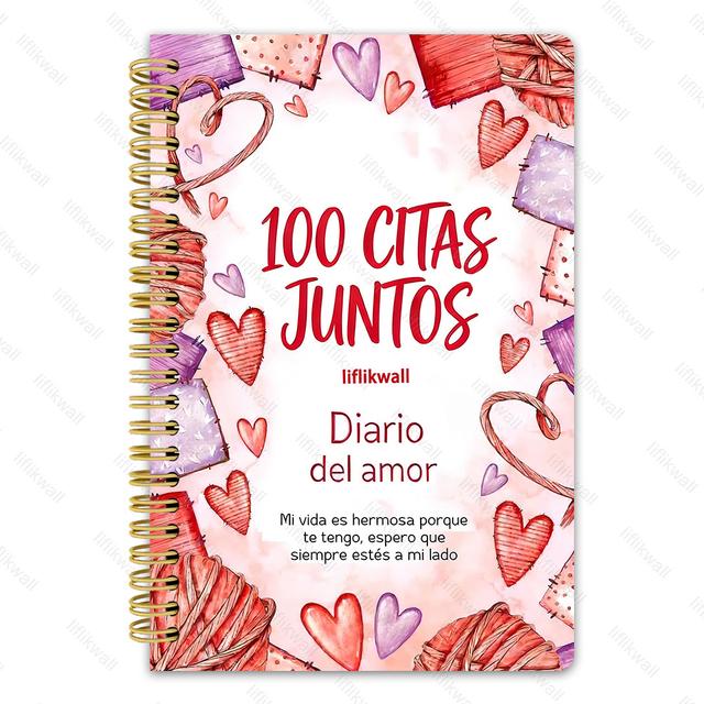 TEMU 1 Libro de 100 Días de Noviazgo | Libro de Días Lineado para Grabar Citas Interesantes, Ideal para Regalos de San Valentín y Aniversario, Estilo Boho de LIFLIKWALL