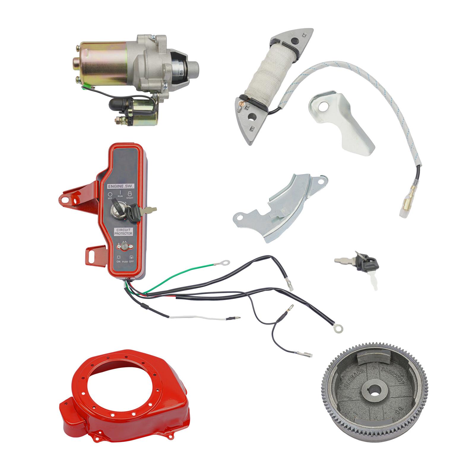 TEMU Kit For 5. 5hp, For Gx200 6. 5hp Starter Motor W/ Solenoid, Flywheel Starter Motor Kit, Engine Starting System, Small Engine Parts, Durable Starter, , Construction, Longlasting Components