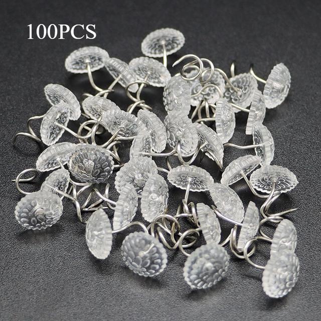 TEMU 100pcs Transparent Twisting Pins For Sofa Cushions And Bed Sheets - Anti-run And Anti-slip Safety Fixer