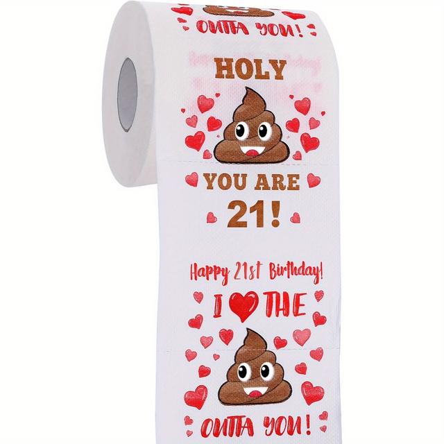 TEMU Happy 21st Birthday Prank Toilet Paper - Unique Novelty Gift For , Decoration & Favor