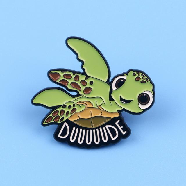 TEMU 1 Cute Turtle Cartoon Brooch Backpack Enamel Brooch Briefcase Badge Clothing Accessories Brooch Fashion Gift Suitable For Valentine's Gift
