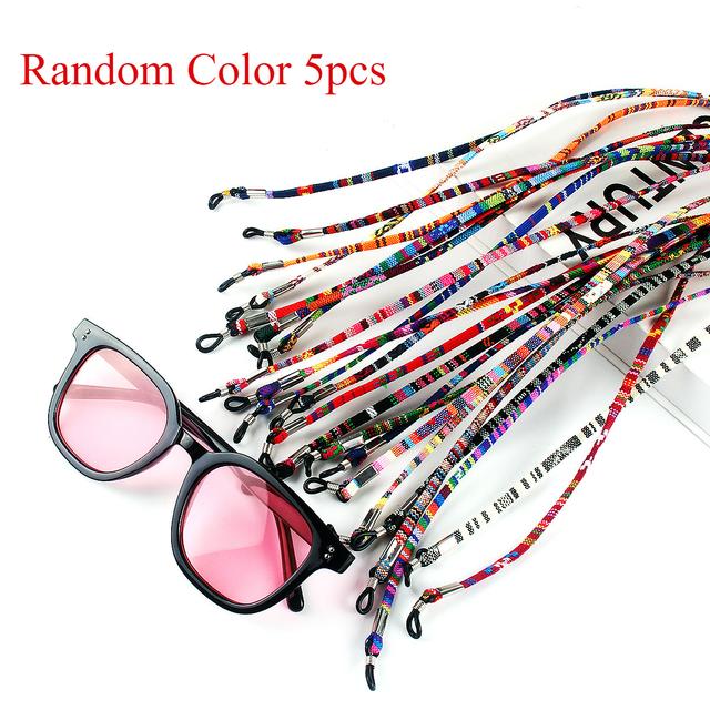 TEMU 5pcs (5pcs) Boho Anti-slip Glasses & Mask Retainer Straps - Adjustable Eyeglass Lanyard, Flexible Holder For Sports, Daily Wear - Unisex For (random Colors, Face Covering & Fashion Glasses Chain)