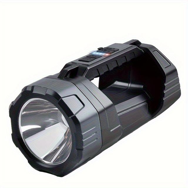 TEMU Led Solar Flashlight, Bright Portable Rechargeable Camping Light With 6 Lighting , Portable Searchlight For Outdoor Hiking And Camping