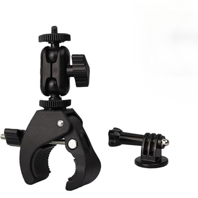 TEMU Super Clamp Motorcycle Handlebar Mount Multi Angle Compatible With 13 Hero 11 10 9/ 360/ Cameras, With Double Ball Head Magic Arm Adapter Sports Camera Accessories Cycling Shooting Bracket