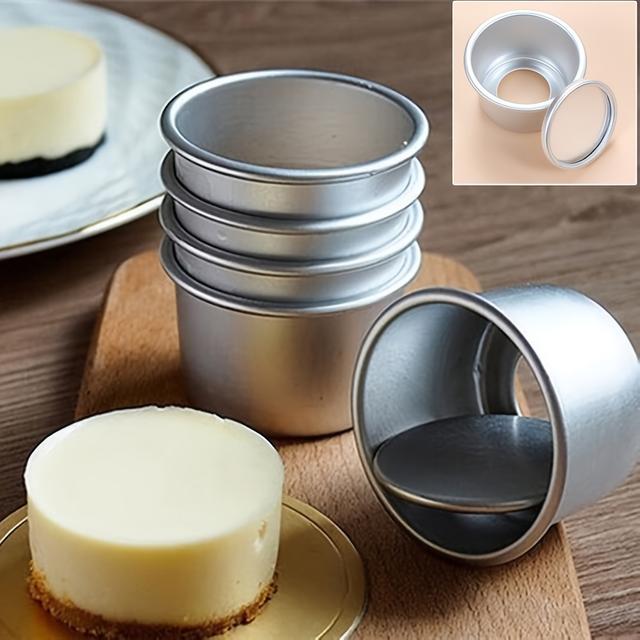 TEMU 5-10pcs Round Mini Cake Pan Set With Removable Bottom - Ideal For Baking Cheesecakes, Pizzas, And
