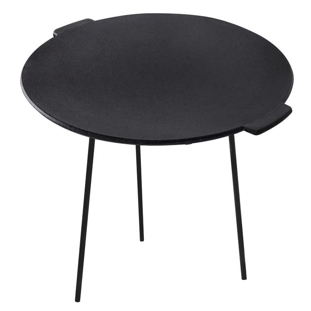 TEMU 45cm Height 37cm Dutch Oven Grill Plate, Cast Iron Grill Pan Round, Cast Iron, Tripod Grill Plate With 3 Legs