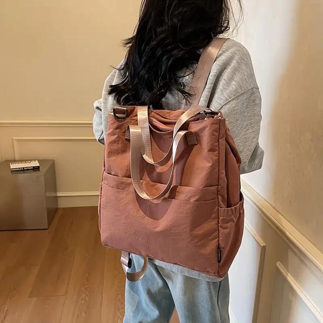 TEMU 【2025年最新】大容量多機能バックパック/ハンドバッグ レディース - 軽量ナイロン生地、取り外し可能なショルラップ、ライニング付き開閉 - 簡単でトなデザイン、アウトドア、旅行、仕事に最適