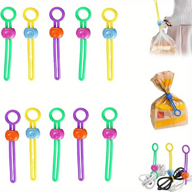 TEMU Set Of 10 Silicone Bag Clips, Reusable Multifunctional Sealers For Food Preservation, Moisture And Dust-proof Bags, And Snack Storage, Kitchen Organization Additions