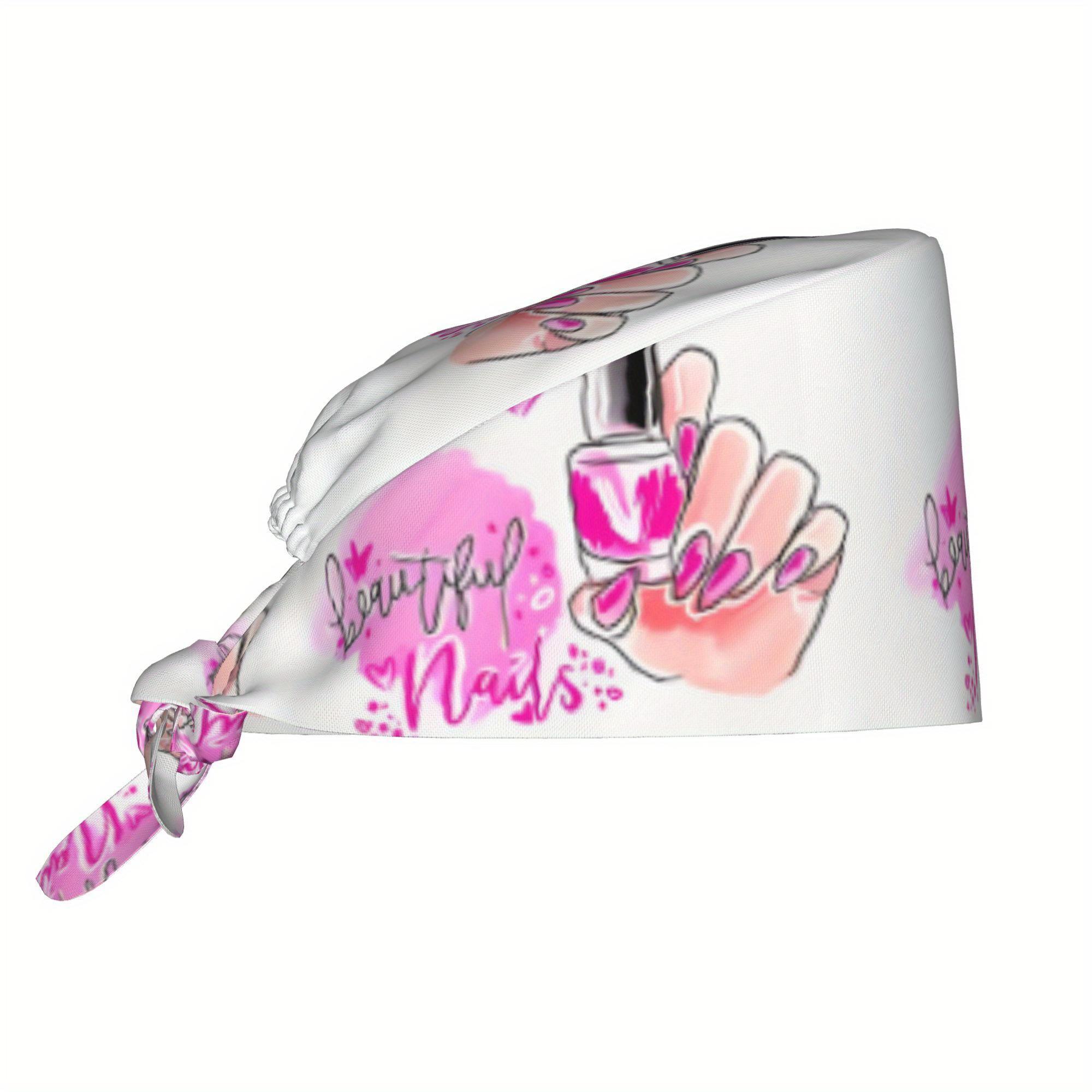 TEMU Una de esmalte de uñas impresa en una sola pieza, gorros de chef y enfermera para hombres y mujeres, adiciones festivas, bufandas artísticas, la opción de regalo perfecta