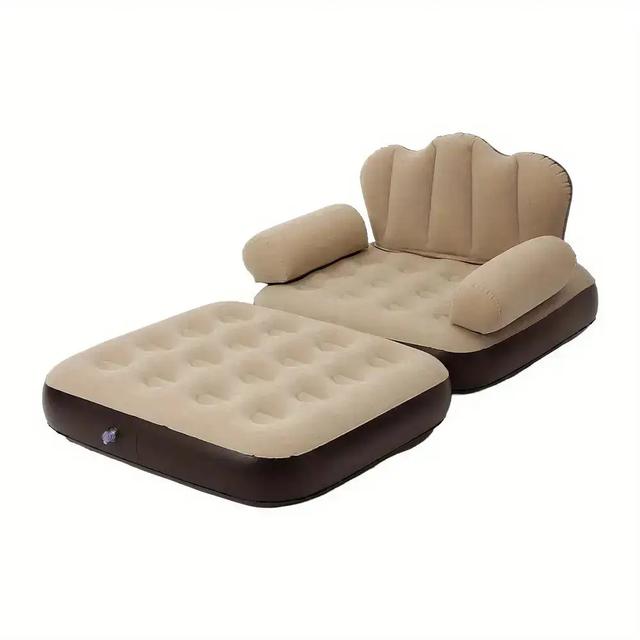 TEMU Halloween Choice - Double-layer Inflatable Mattress Set With Plush Sofa Bed Design, Comfortable And Versatile For Camping And Parties, Outdoor , Camping Gear