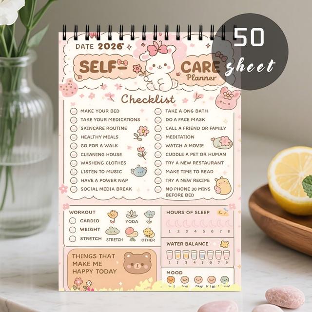 TEMU 1 قطعة مخطط العناية الذاتية لعيد الميلاد | دفتر مخطط حلزوني، دفتر ملاحظات مُخطط ل قائمة المهام، لوحة جدول منظم قائمة التحقق للمهام للعمل والملحوظات وتنظيم المهام المستحقة