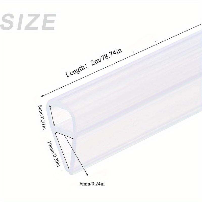 TEMU 198cm Long Bathroom Shower Strip, U-shaped Rubber Shower Strip, Suitable For 4-6mm Glass Curved And Vertical Screens, Long Transparent Shower Strip