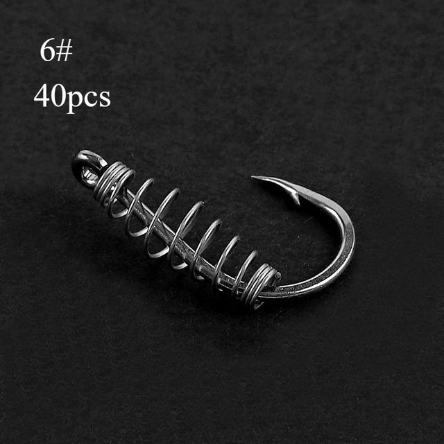 TEMU Avlcoaky 40pcs Stainless Steel Jig Hooks Set With , Assorted Sizes For Fishing, And Sharp Hooks