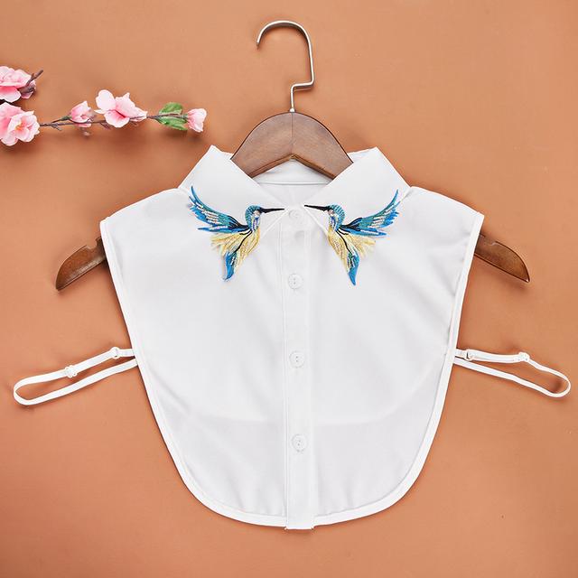 TEMU 1pc Women's Vibrant Bird-inspired Detachable Collar - Stylish Polyester Half Shirt Accessory With Colorful , Machine Washable