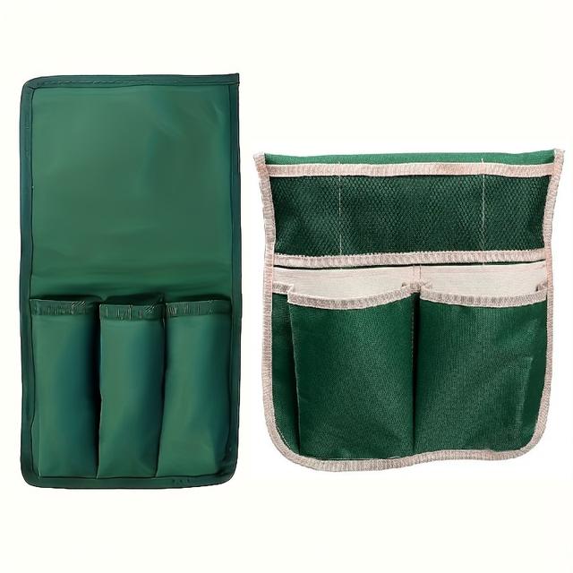 TEMU Sturdy Oxford Fabric Garden Kneeling Pad Storage Bag, Square Shape, Machine Washable, Featuring 3 Pockets For Storing Gardening Tools And Planting Supplies - Bag Made Of Cloth Only.