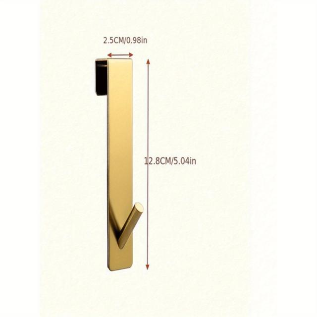 TEMU Golden Shower Hook Glass Door Hook, Frameless Glass Door Hook For Bathroom, Shower Door Hook