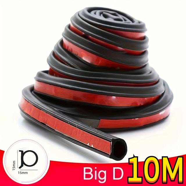 TEMU Extra-large 10-meter D-shaped Rubber Sealing Strip, Suitable For Car And Truck Doors - Waterproof, With Design For Protection, Thanksgiving, Christmas