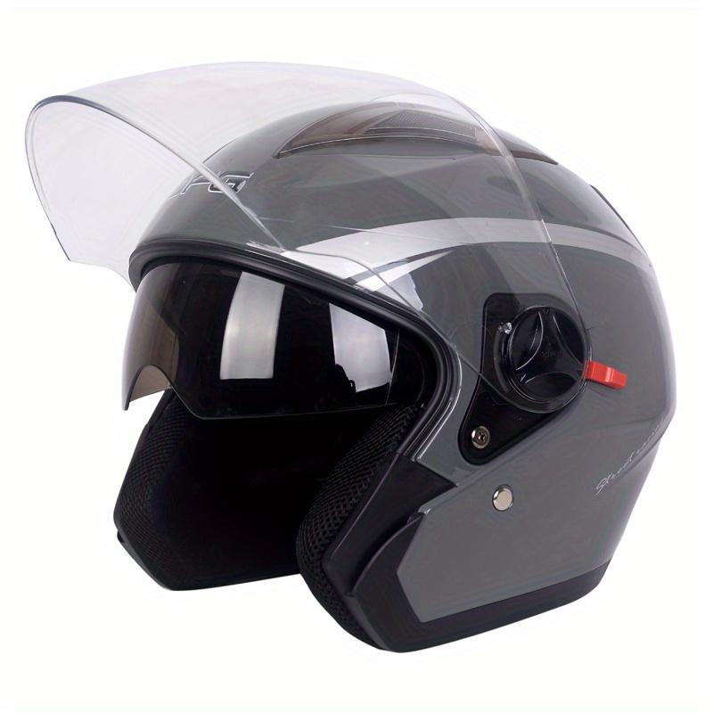 TEMU Casque de moto unisexe, design ouvert 3/4, coque ABS durable, équipement de conduite toutes avec système de ventilation - Noir, équipement de conducteur|Casque moderne|Design de coupe sûr