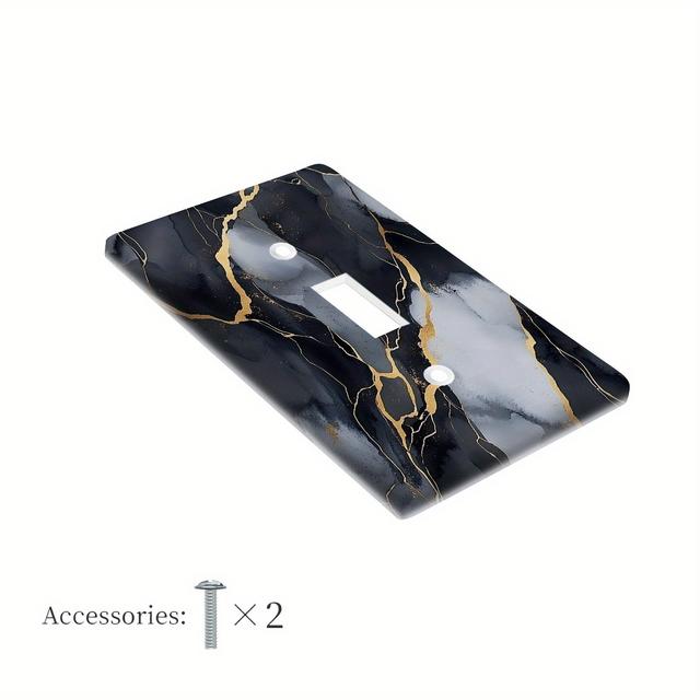 TEMU 1pc 1gang/2gang Black Light Switch Covers - Decorative Wall Plate For Bedroom, Kitchen, Home Decor