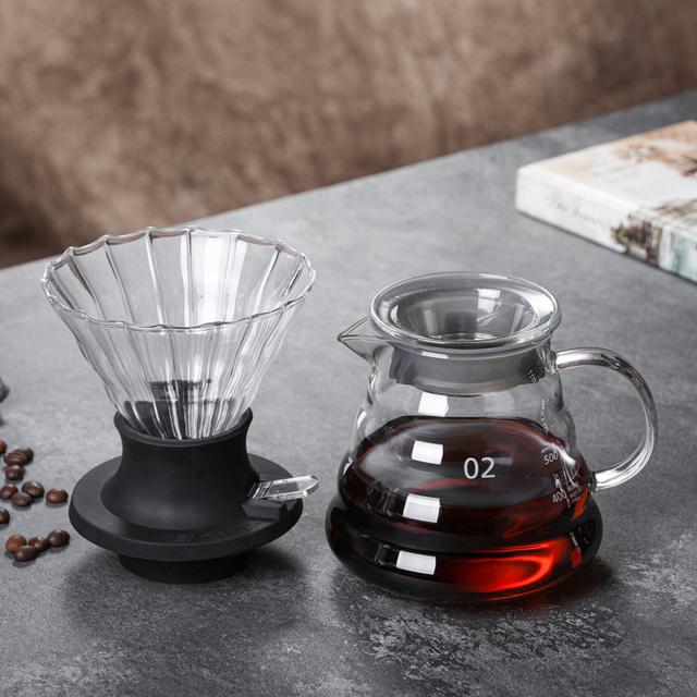 TEMU 2pcs Handmade Coffee Dropper Set, 600ml Glass Pot, Funnel Dropper, Cloud Coffee Pot, Filter Set