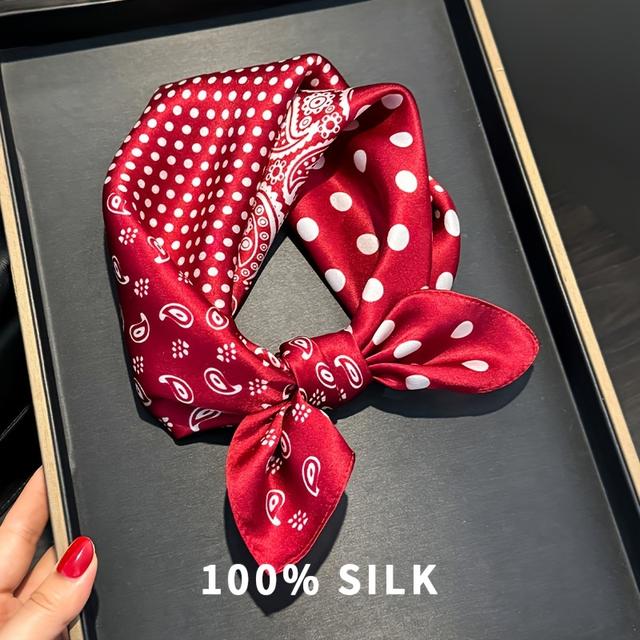 TEMU Elegant Women's 100% Multi-functional Scarf - 27.55-inch Breathable Square Scarf - Decorative Square Headscarf, Elegant Accessory, Non-stretch, Suitable For Outdoor Decorative Accessories