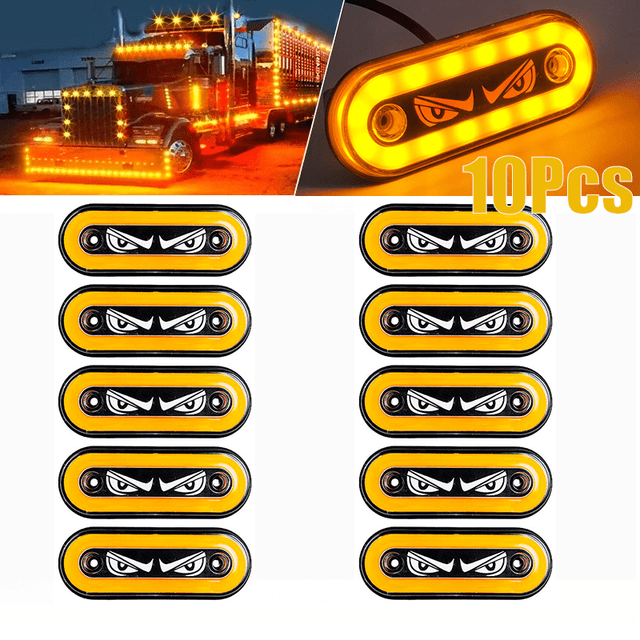 TEMU Set Of 10 Led Side Indicator Lights Suitable For Front And Rear Use, Compatible With 12v-24v, Designed For Universal Application On Trailers, Trucks, Rvs, Pickups, And Boats, Without Battery
