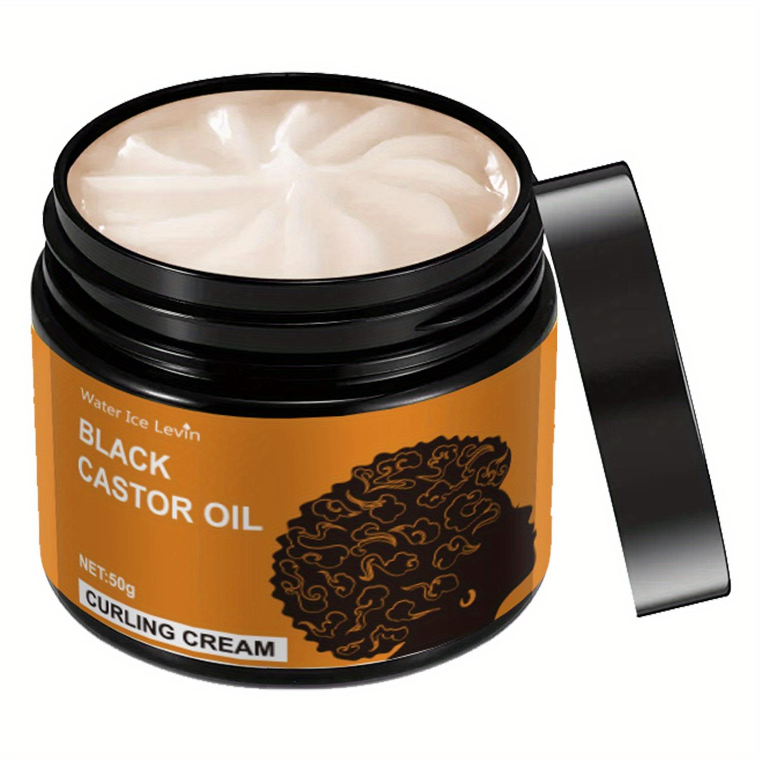 TEMU Black Ricin Oil Curling And Styling Cream 50g - Moisturizing Hair Gel Suitable For Ordinary Hair, Both Men And Women, Cream Like, Easy To Carry, Curling, Plant Ingredients